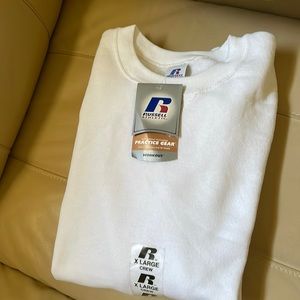RUSSELL ATHLETES XL CREW PRACTICE GEAR WHITE